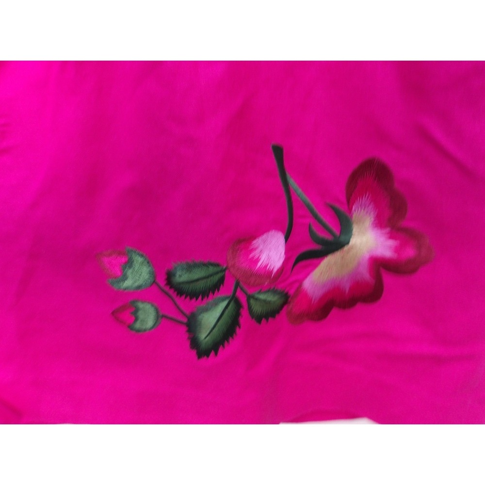 Donna Morgan Pink Linen Sheath Dress Floral Cherry Embroidery Sz 6 /#8043 - Picture 3 of 7